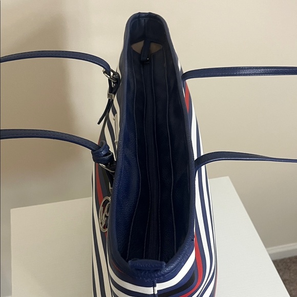 Nine West Women’s Navy and Red Striped Tote - Picture 6 of 8
